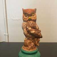 Ceramic Vintage Great Horned Owl Figurine