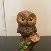 Vintage Chalkware Plaster Owl