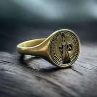 Gold Plated Athena Ring – Sterling Silver Owl Wisdom Signet for Men and Women
