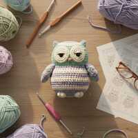 Sleepy Owl Amigurumi Crochet Pattern • Plush Chenille Owl Tutorial • Striped Beginner-Frie