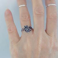 Sterling Silver Owl on Branch Ring: Animal Bird Rings, Spirit Jewelry