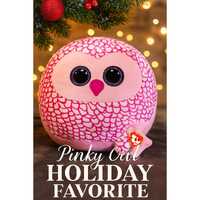 Ty Squish-a-Boo Pinky Owl Plush Pink White Barn Owl Soft Pillow Stuffed Toy