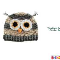 Woodland Owl Hat Crochet Pattern for Toddlers, Cute Animal Hat, Easy Striped Owl Beanie, Crochet Pat
