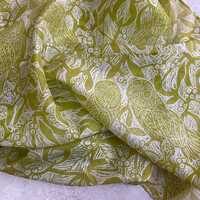 Owls in the Mistletoe Handprinted Silk Scarf