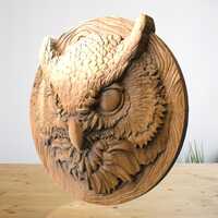 Owl Head - Cnc Stl File For CNC Wood Carving, Cnc Router Files
