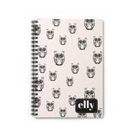 Owl Pattern Spiral Notebook: Personalized Journal
