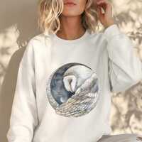 Barn Owl Moon Sweatshirt Dark Academia, Mystical Forestcore, Cottagecore Comfort