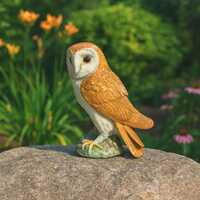 Beswlck Ceramic Barn Owl Figurine – Garden Perch Edition. 1046