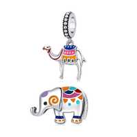 925 Sterling Silver Flamingo Elephant Camel Owl Ladybug Charm Beads, Fit Original Bracelet, DIY Jewe