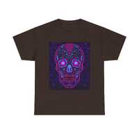 Psychedelic Neon Fractal Owl T-Shirt | Blacklight Glow Mushroom Skull Tee