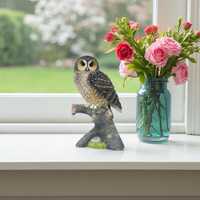 Owl Figurine Animal Kingdom Decorative Sculpture Wise Owl Statue 7.48 x 4.72 x 2.55 inch