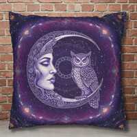 Moon Tarot Pillow with Insert, Mystical Owl Art, Celestial Night Decor, Witchy Aesthetic Gift, Gothi
