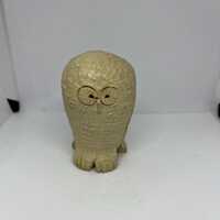 Quirky studio pottery owl figurine. Hand crafted textured owl ornament. Owl lover gift.