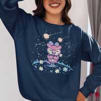 Starry Owl // Celeste AC Owl Unisex EcoSmart Fleece Crewneck Sweatshirt