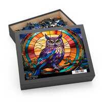 Stained Glass Owl Jigsaw Puzzle 120-500 Pieces of Vibrant Nature Art for Adults & Teens