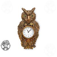 Steampunk Owl Wall Clock &ndash; Handmade Gothic Steampunk Decor with Victorian Industrial Character