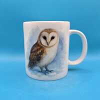 Winter Woodland Owl Mug - Cosy Wildlife Gift | Barn Owl Coffee Cup | Watercolour Animal Mug | Nature