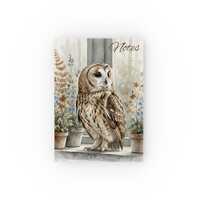 Barn Owl Illustration Hard Backed Journal | Nature Notebook