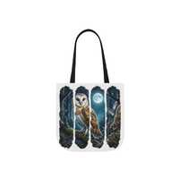 Barn Owl Moonlight Tote Bag | Night Forest Wildlife Art