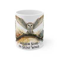Wisdom Soars on Silent Wings Owl Mug | Ceramic Coffee Cup
