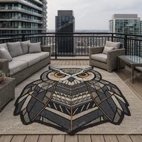 Brown Owl Shaped Tufted Rug- A Unique, Soft Floor Accent For Cozy Decor, Christmas Decor Carpet