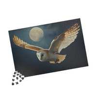 Barn Owl Flying Under Moonlight Puzzle