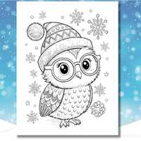 Snowy Owl Winter Coloring Pages for Kids, PDF Download, winter worksheets toddler