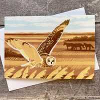 Short-eared Owl greeting card &ndash; blank inside