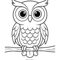 Owl Coloring Page &bull; Kids Printable Coloring Sheet &bull; Preschool & Kindergarten Activity 