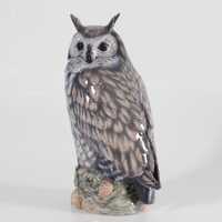 Royal Copenhagen Horned Owl 1331 by Peter Herold. Handpainted in Copenhagen, Denmark