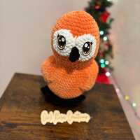 Orange and Black Owl Plushie