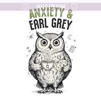 Funny Owl Quote PNG, Anxiety Png, Owl Clipart, Earl Grey Tea, Funny Quote PNG, Sarcastic Introvert,
