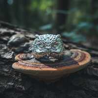 Owl Head Ring 925 Sterling Silver Polished Finish Bird of Prey Biker Gothic Style Animal Statement J