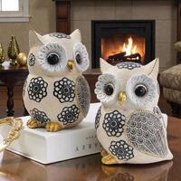 Decorative Owl Figurine | Resin Owl Ornament | Elegant Home Decor Accent