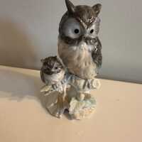 Otagiri Owl on a Branch Figurine