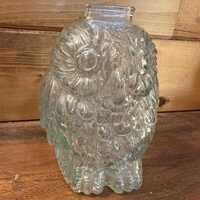 Wise Old Owl Glass Vintage coin Bank