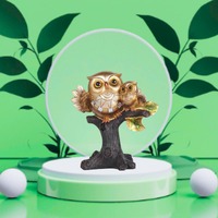 Golden Owl Family Decorative Resin Showpiece for Home & Office Décor