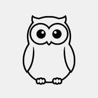 Minimal Baby Owl Outline SVG, Nursery Clipart (Digital Download)