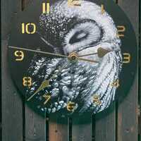 Sleeping Owl Digital Clock – 3D Printed Woodland Timepiece (17cm) with or without shelf stand