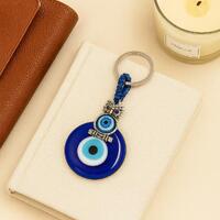 Evil Eye Owl Keychain – Blue Glass Protection Charm