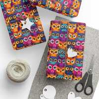 Colorful Owl Pattern Wrapping Papers | Cute Owl Gift Wrap Roll