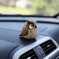 Hand Carved Wooden Owl Figurine Small Nature Animal Sculpture Desk Shelf Home Decor Gift