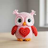 Valentine Owl Crochet Pattern, Amigurumi PDF Tutorial, DIY Plushie, Small Beginner-Friendly Crochet