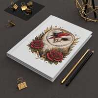 Alladin Sane Barn Owl Hardcover Journal | Rock Star Owl, Roses