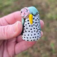 Miniature Ceramic Owls, Hand Painted Animals, Hand Built Pottery