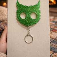 Green Glitter Owl Keychain | Cute Resin Owl Charm | Handmade Resin Keyring | Woodland Aesthetic Gift