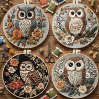 Owl Embroidery Kit | intricate Floral Embroidery DIY Craft for Beginners