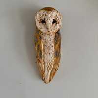 Barn owl wall hanging sculpture art