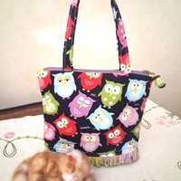 Girl&rsquo;s Small Handbag with Multicolored Owls, Gals Wrist Purse