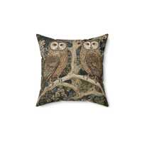 Art Nouveau Flourishes Cottagecore Forestcore William Morris Owls Pillow William Morris Cushion INSE